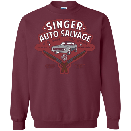 Sweatshirts Maroon / Small Singer Auto Salvage Crewneck Sweatshirt