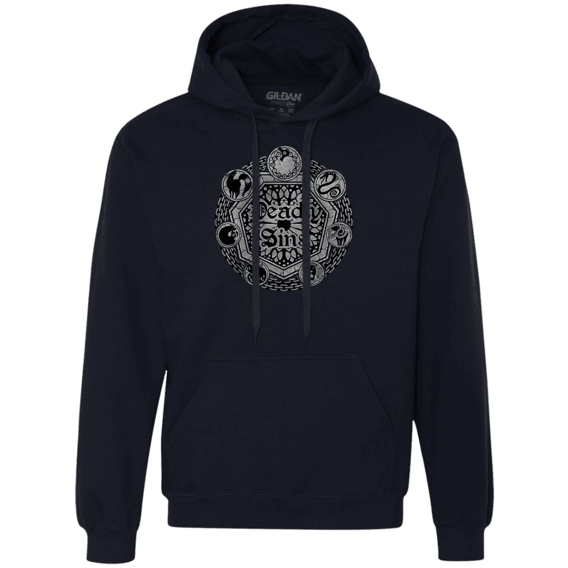 Sweatshirts Navy / S Sins Shield Premium Fleece Hoodie