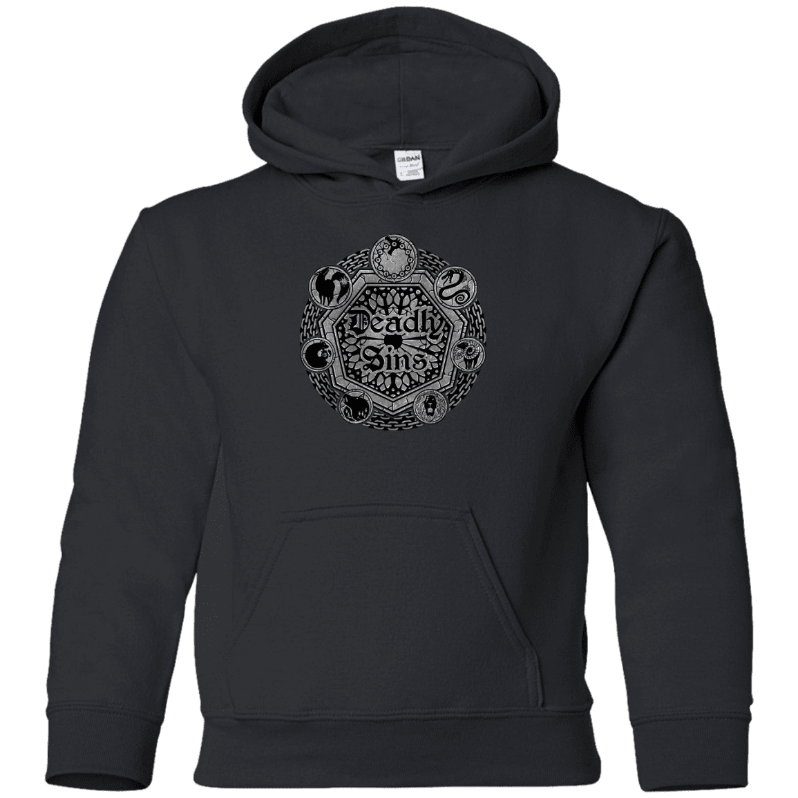 Sweatshirts Black / YS Sins Shield Youth Hoodie