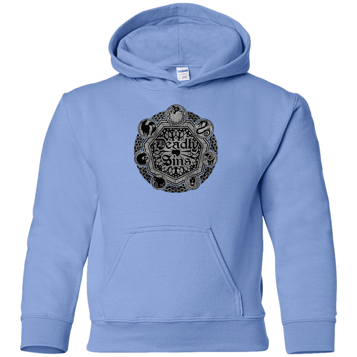 Sweatshirts Carolina Blue / YS Sins Shield Youth Hoodie