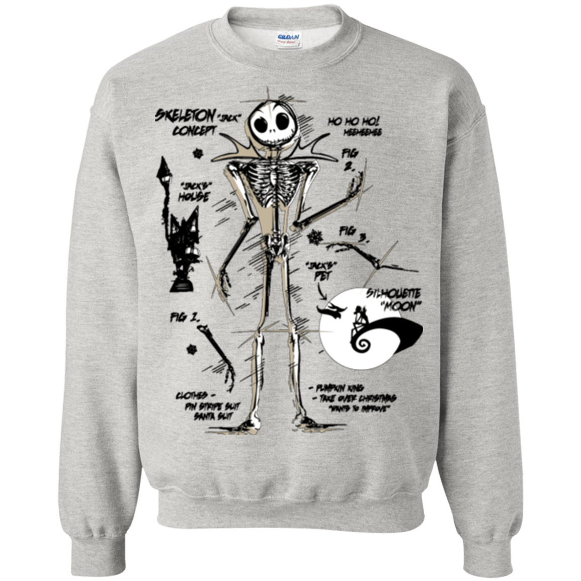 Sweatshirts Ash / Small Skeleton Concept Crewneck Sweatshirt