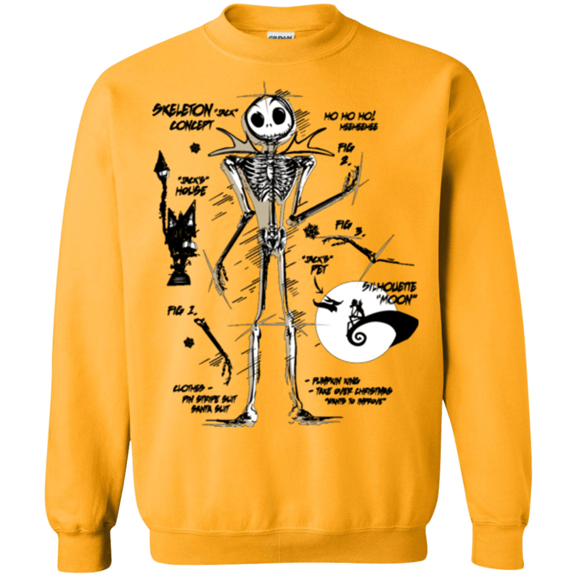 Sweatshirts Gold / Small Skeleton Concept Crewneck Sweatshirt