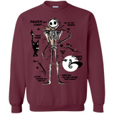 Sweatshirts Maroon / Small Skeleton Concept Crewneck Sweatshirt