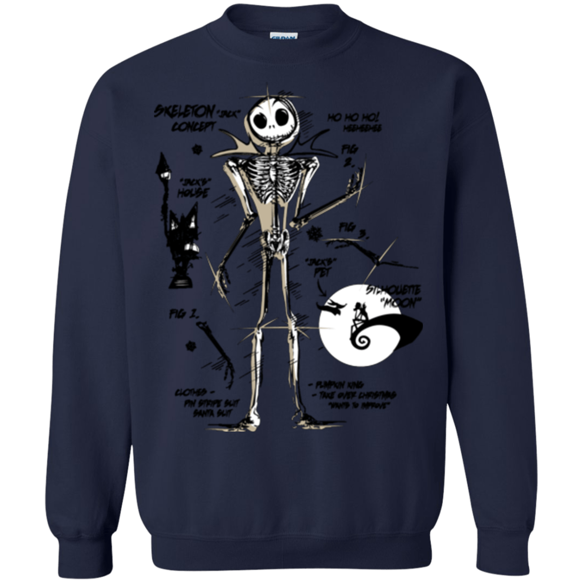 Sweatshirts Navy / Small Skeleton Concept Crewneck Sweatshirt