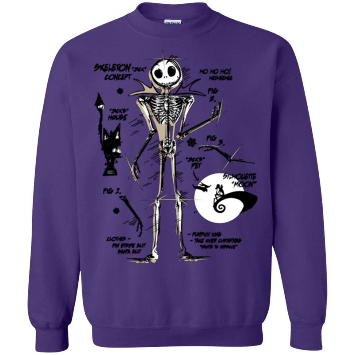 Sweatshirts Purple / Small Skeleton Concept Crewneck Sweatshirt