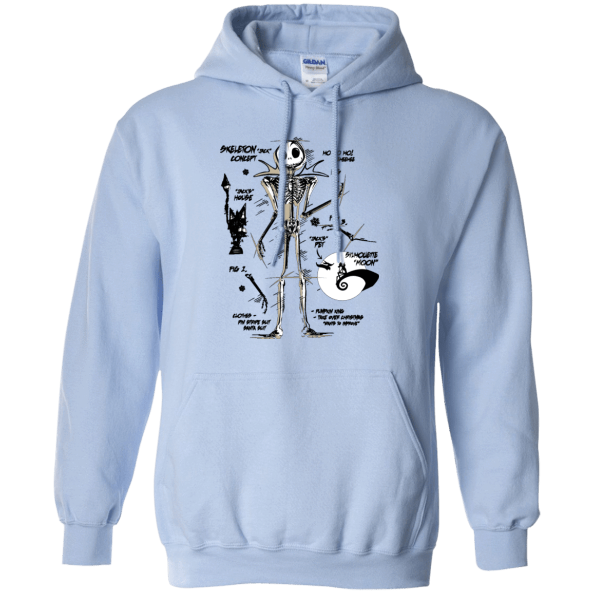 Sweatshirts Light Blue / Small Skeleton Concept Pullover Hoodie