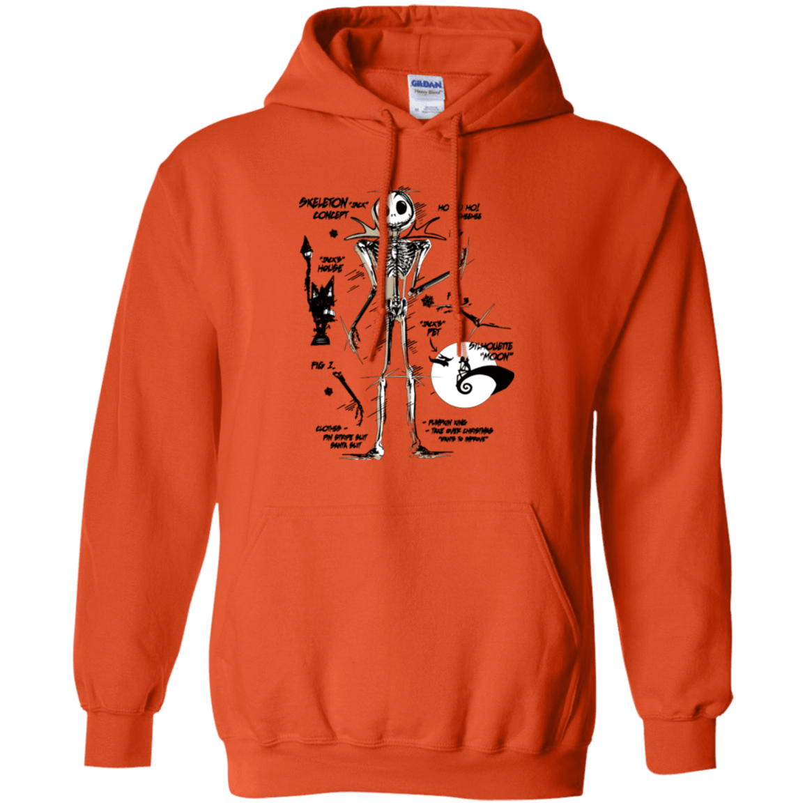 Sweatshirts Orange / Small Skeleton Concept Pullover Hoodie