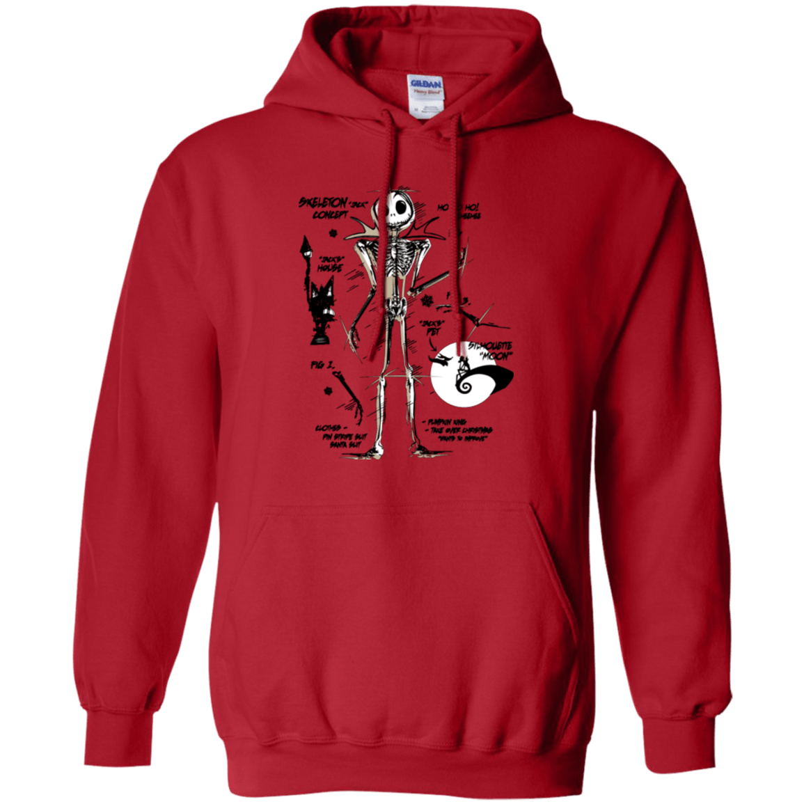 Sweatshirts Red / Small Skeleton Concept Pullover Hoodie