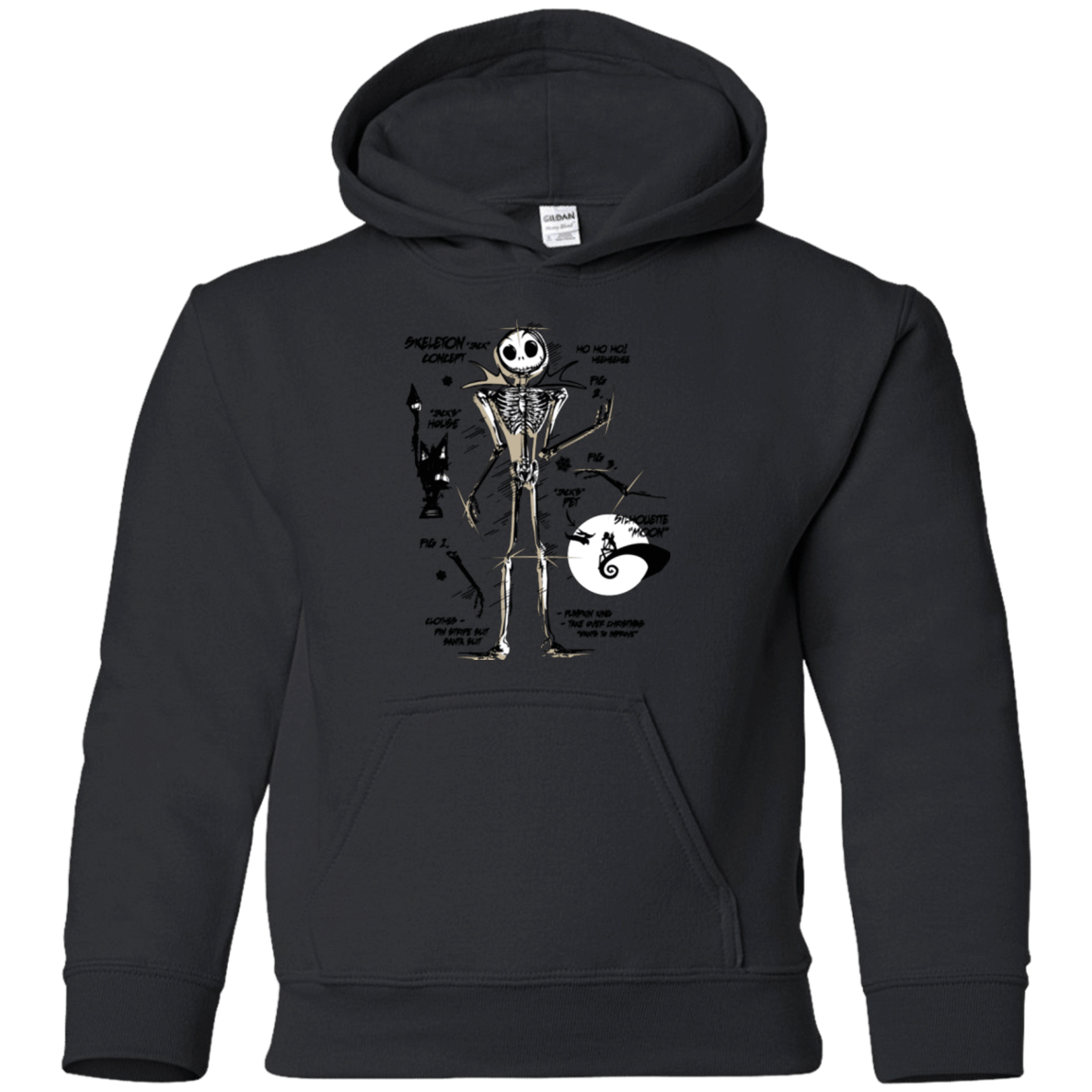 Sweatshirts Black / YS Skeleton Concept Youth Hoodie