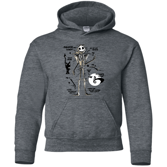 Sweatshirts Dark Heather / YS Skeleton Concept Youth Hoodie