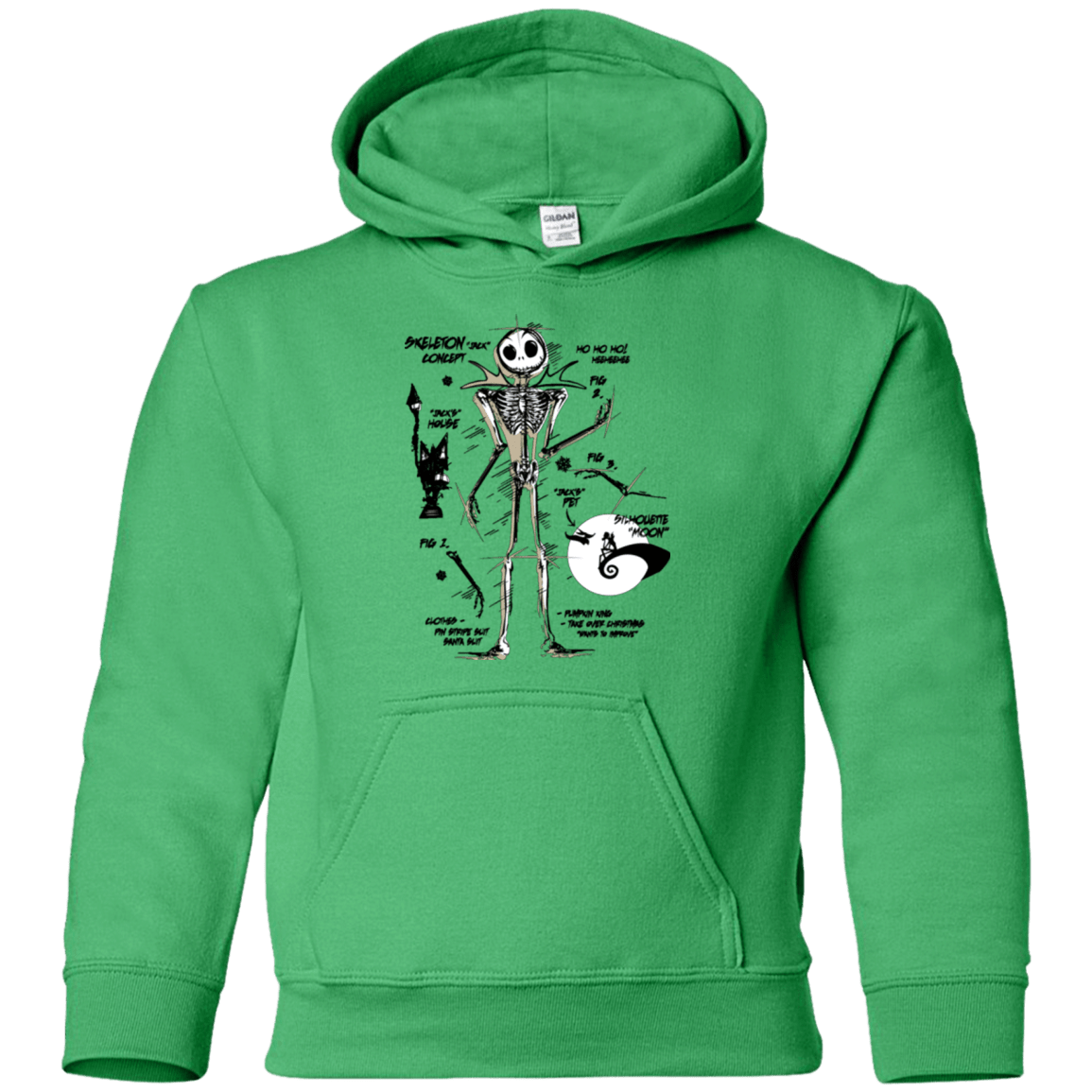 Sweatshirts Irish Green / YS Skeleton Concept Youth Hoodie