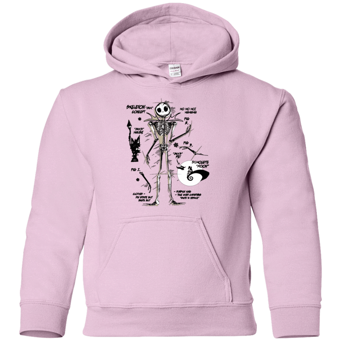 Sweatshirts Light Pink / YS Skeleton Concept Youth Hoodie