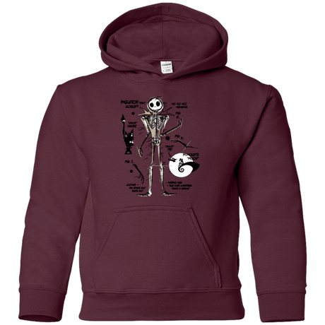 Sweatshirts Maroon / YS Skeleton Concept Youth Hoodie