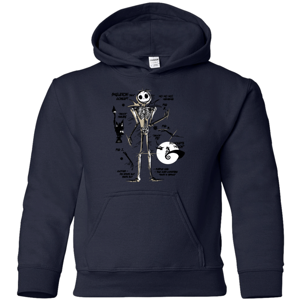 Sweatshirts Navy / YS Skeleton Concept Youth Hoodie