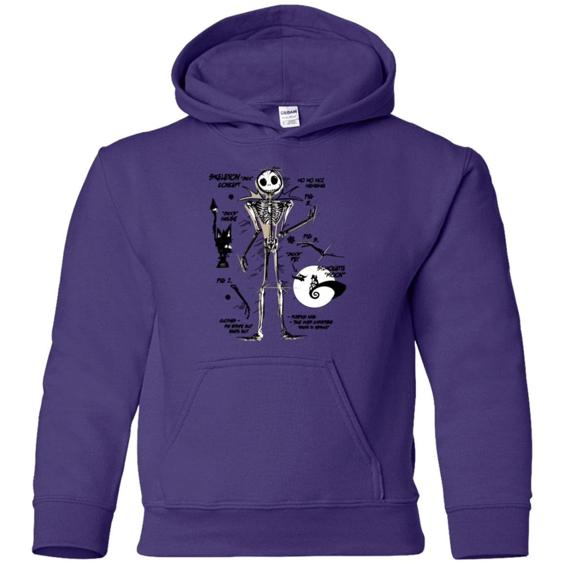 Sweatshirts Purple / YS Skeleton Concept Youth Hoodie