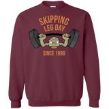 Sweatshirts Maroon / Small Skipping Leg Day Crewneck Sweatshirt