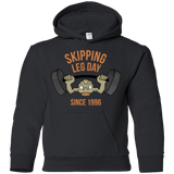 Sweatshirts Black / YS Skipping Leg Day Youth Hoodie