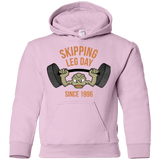 Sweatshirts Light Pink / YS Skipping Leg Day Youth Hoodie