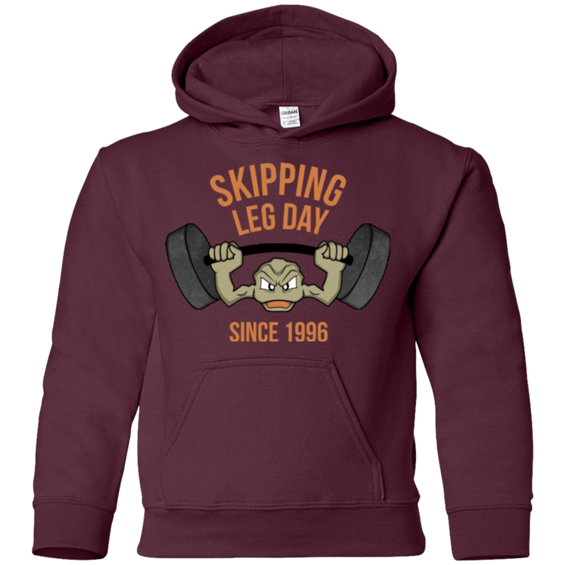 Sweatshirts Maroon / YS Skipping Leg Day Youth Hoodie