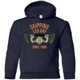 Sweatshirts Navy / YS Skipping Leg Day Youth Hoodie