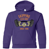 Sweatshirts Purple / YS Skipping Leg Day Youth Hoodie