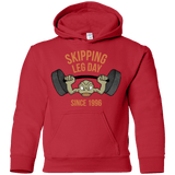 Sweatshirts Red / YS Skipping Leg Day Youth Hoodie