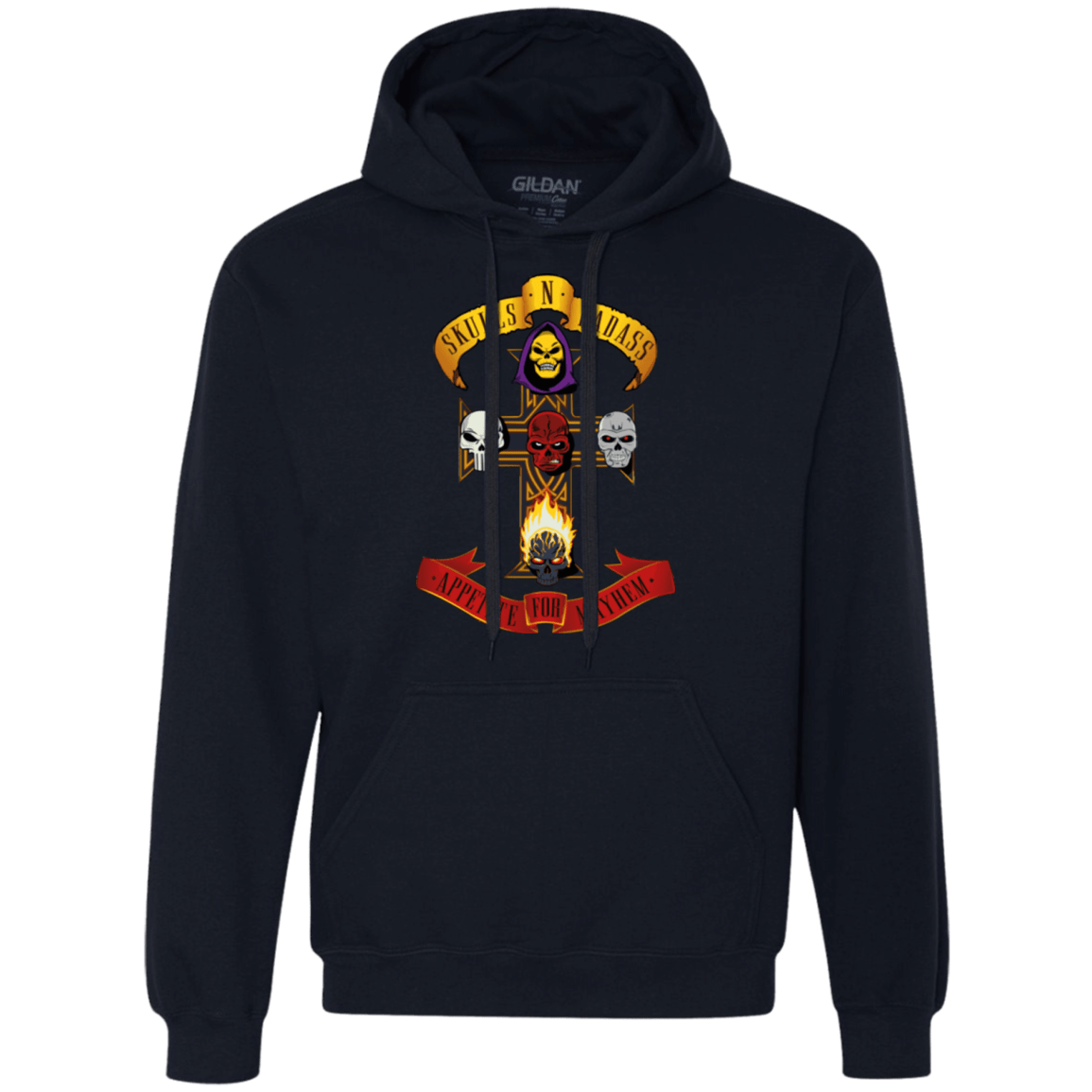 Sweatshirts Navy / Small Skull And Badass Premium Fleece Hoodie