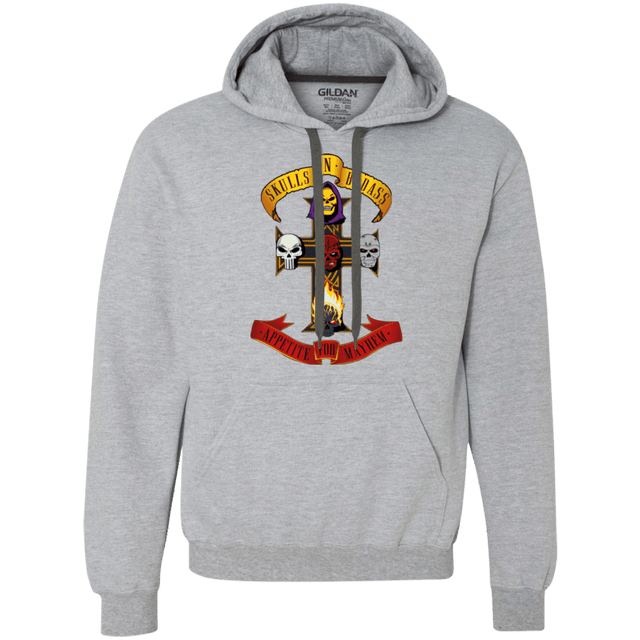Sweatshirts Sport Grey / Small Skull And Badass Premium Fleece Hoodie