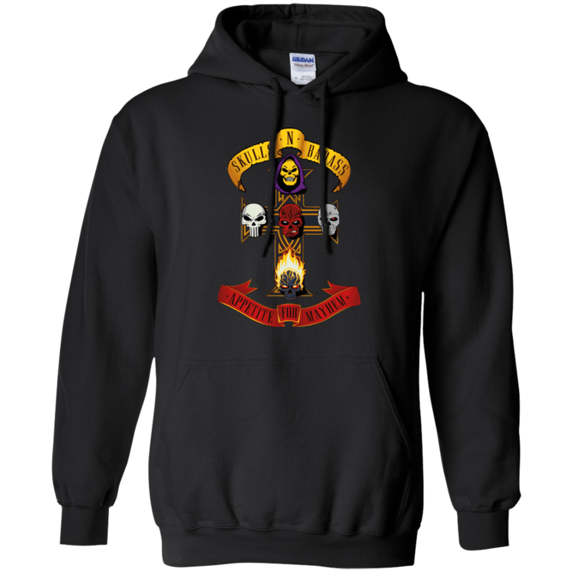 Sweatshirts Black / Small Skull And Badass Pullover Hoodie