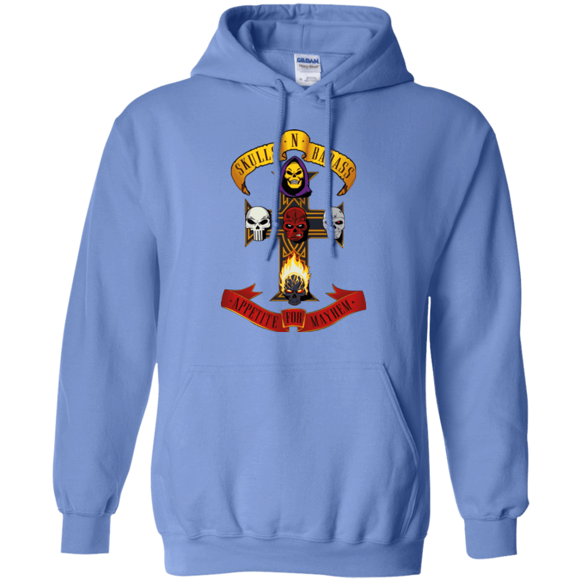 Sweatshirts Carolina Blue / Small Skull And Badass Pullover Hoodie