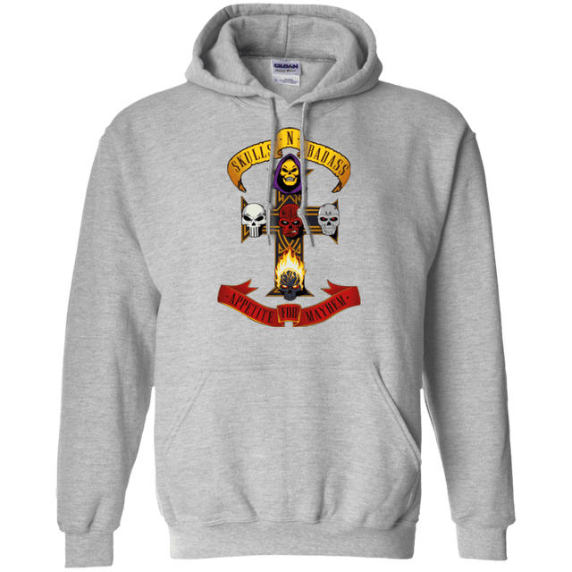 Sweatshirts Sport Grey / Small Skull And Badass Pullover Hoodie