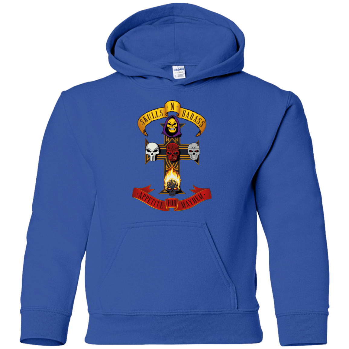 Sweatshirts Royal / YS Skull And Badass Youth Hoodie