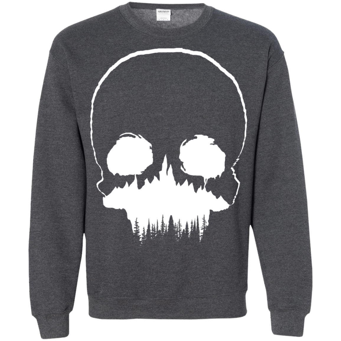 Sweatshirts Dark Heather / S Skull Forest Crewneck Sweatshirt