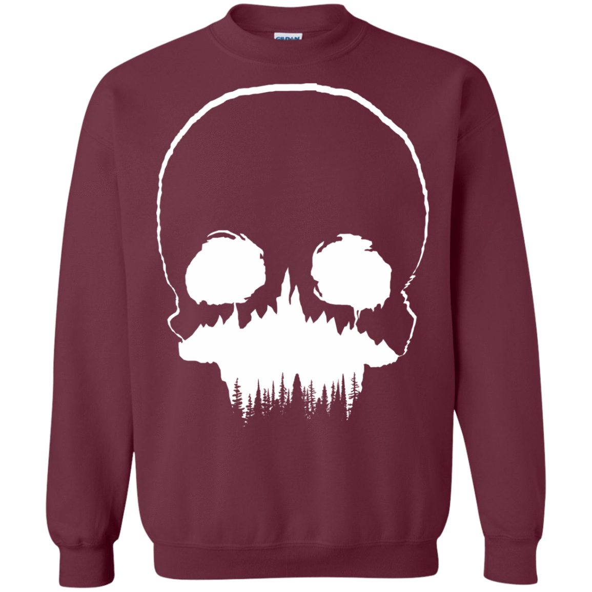 Sweatshirts Maroon / S Skull Forest Crewneck Sweatshirt