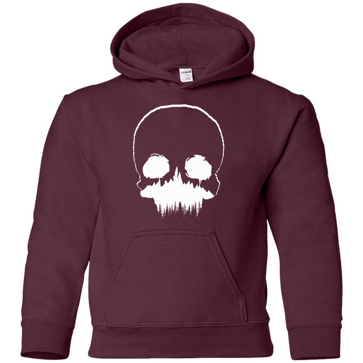 Sweatshirts Maroon / YS Skull Forest Youth Hoodie