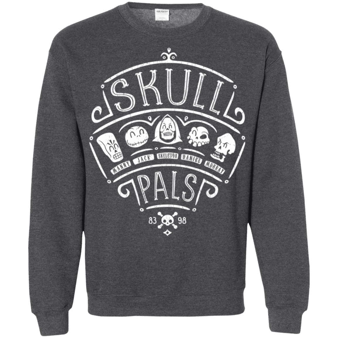 Sweatshirts Dark Heather / S Skull Pals Crewneck Sweatshirt