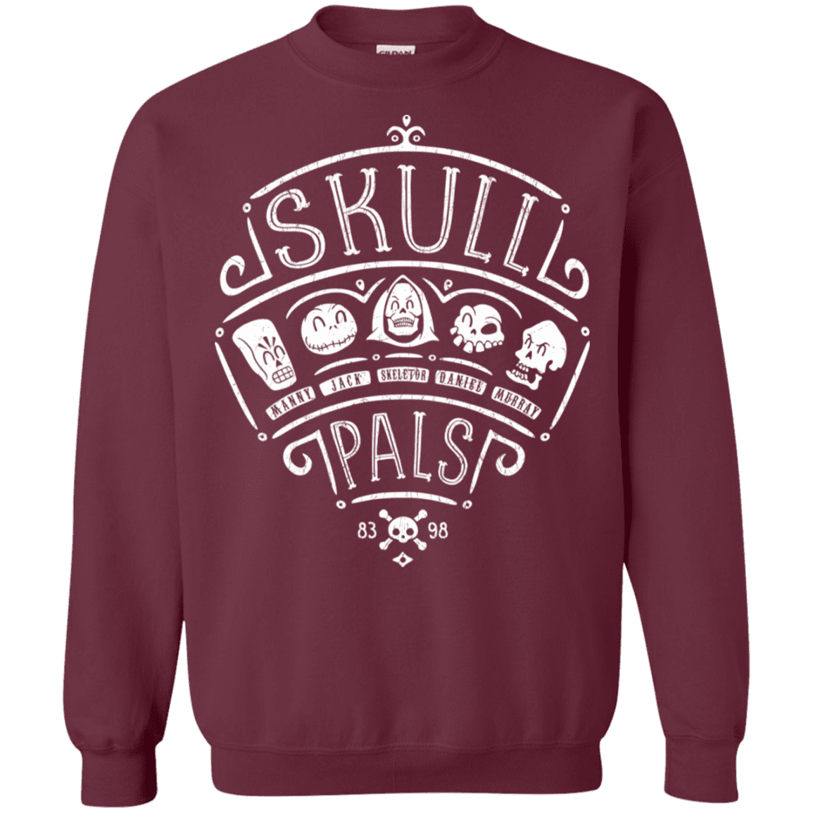 Sweatshirts Maroon / S Skull Pals Crewneck Sweatshirt