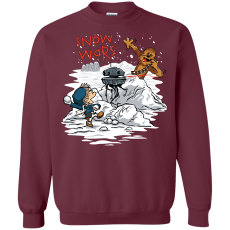 Sweatshirts Maroon / Small Snow Wars Crewneck Sweatshirt