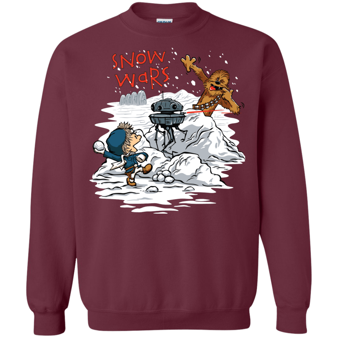 Sweatshirts Maroon / Small Snow Wars Crewneck Sweatshirt