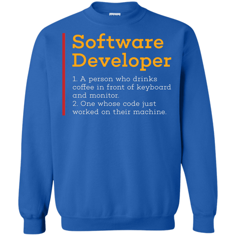 Sweatshirts Royal / Small Software Developer Crewneck Sweatshirt