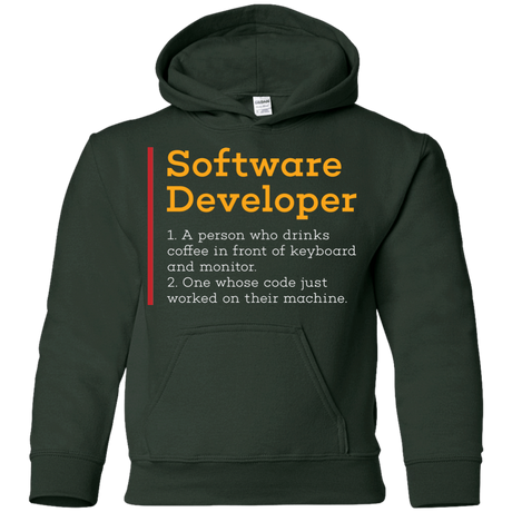 Sweatshirts Forest Green / YS Software Developer Youth Hoodie