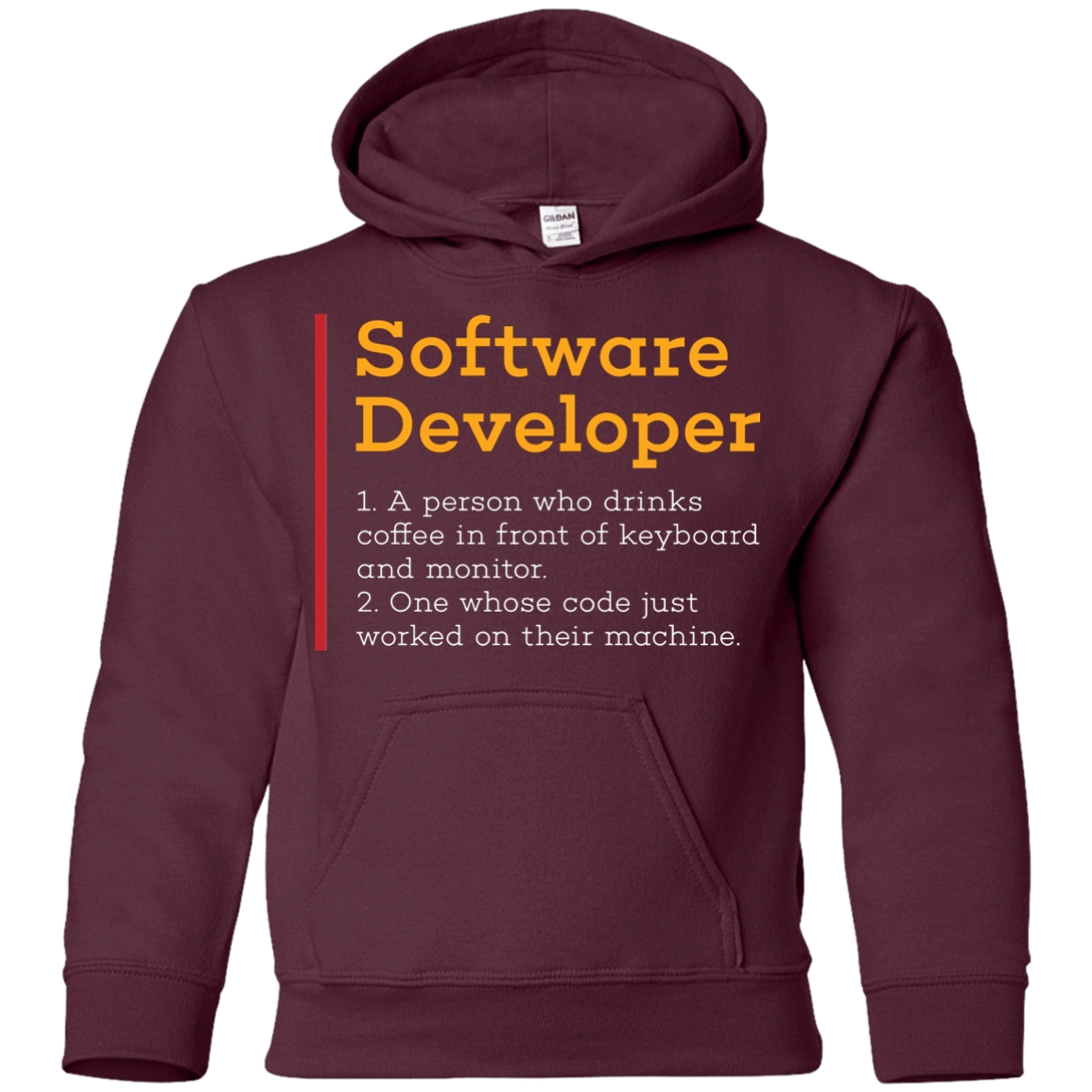 Sweatshirts Maroon / YS Software Developer Youth Hoodie