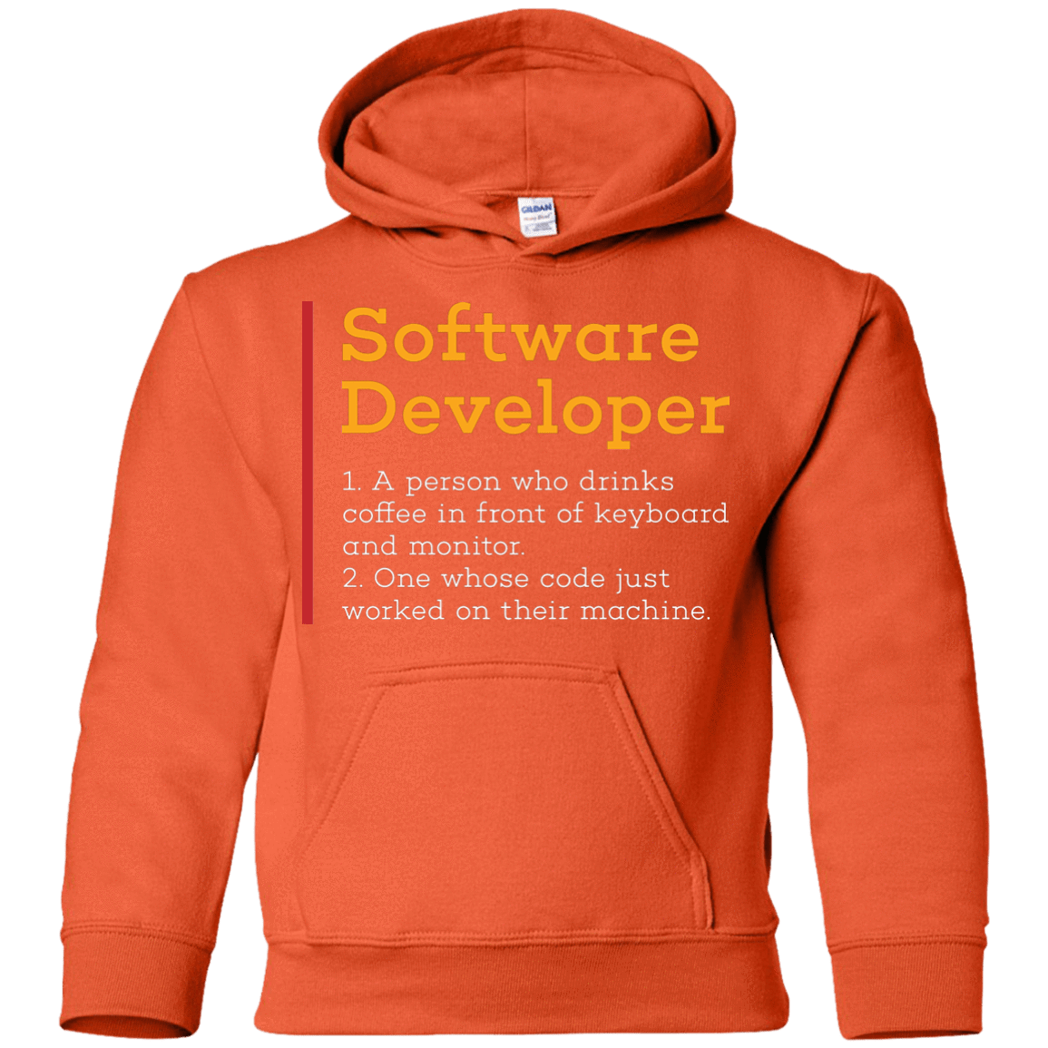 Sweatshirts Orange / YS Software Developer Youth Hoodie