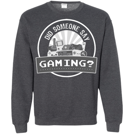 Sweatshirts Dark Heather / Small Someone Say Gaming Crewneck Sweatshirt