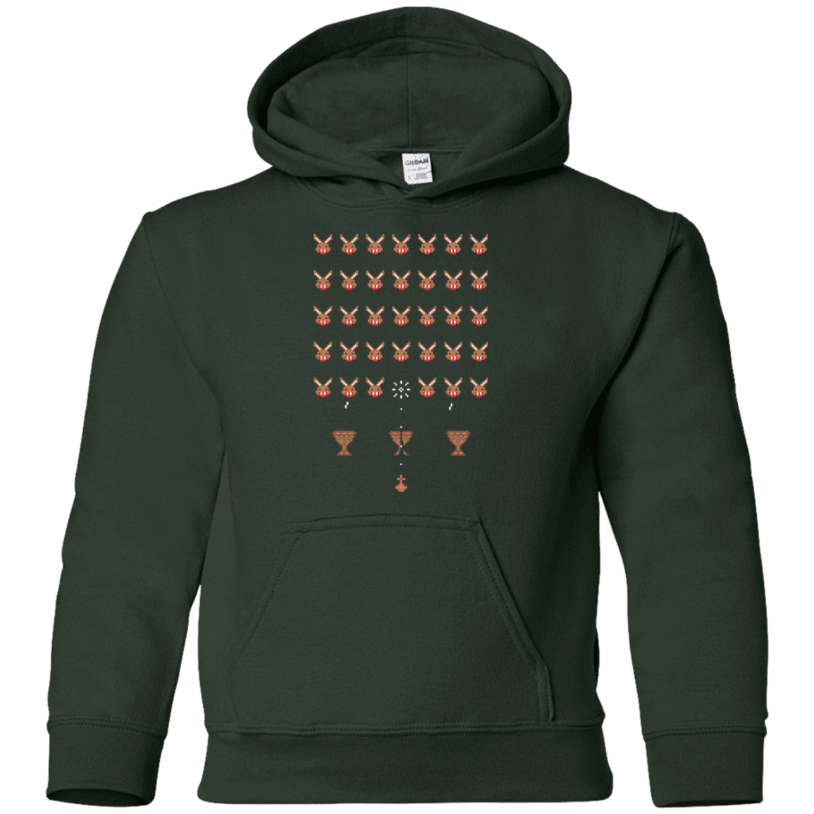 Sweatshirts Forest Green / YS Space Rabbits Youth Hoodie