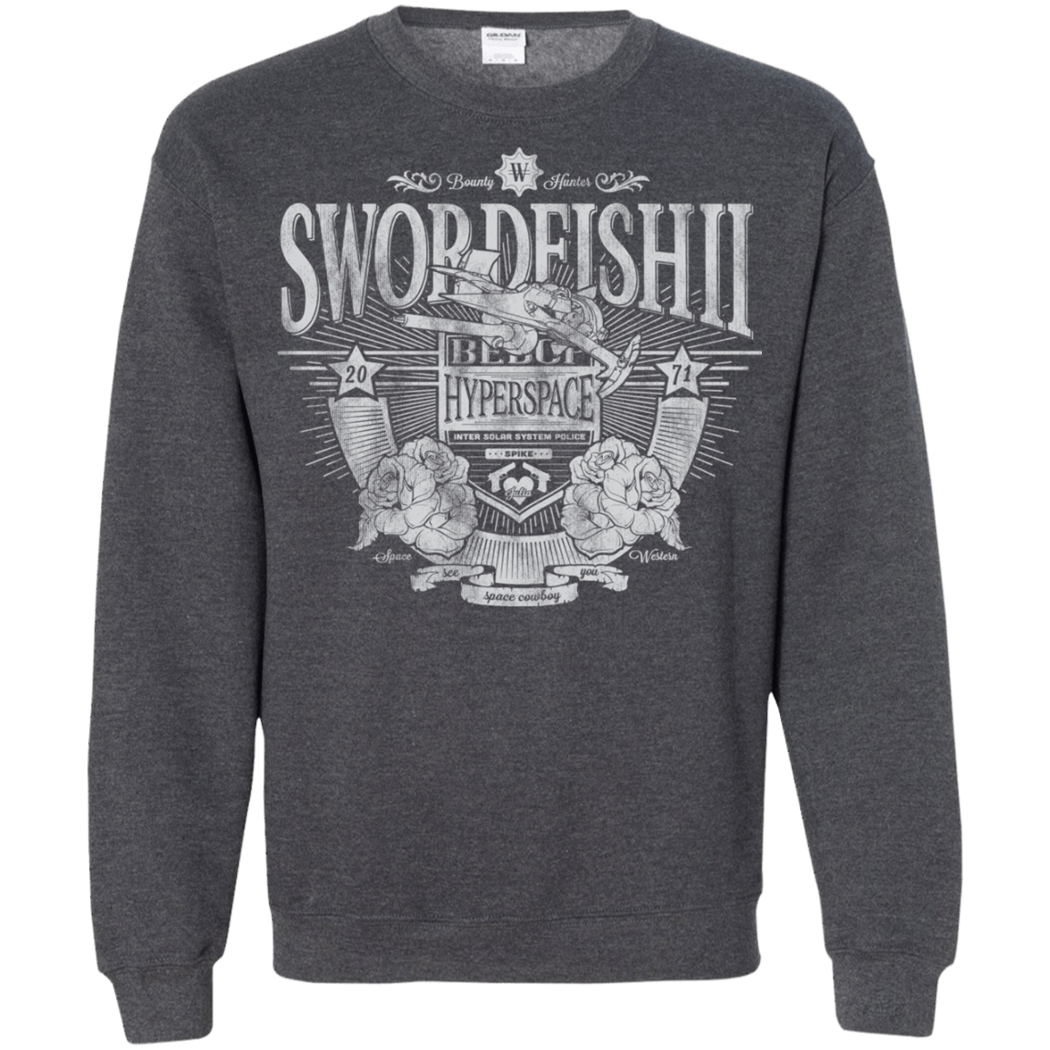 Sweatshirts Dark Heather / S Space Western Crewneck Sweatshirt