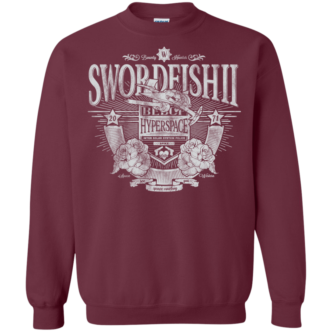 Sweatshirts Maroon / S Space Western Crewneck Sweatshirt