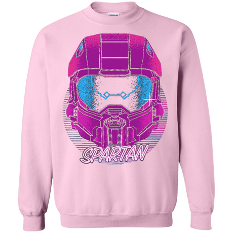 Sweatshirts Light Pink / Small Spartan Helmet 80's Crewneck Sweatshirt