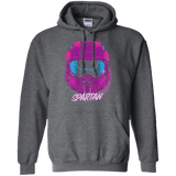 Sweatshirts Dark Heather / Small Spartan Helmet 80's Pullover Hoodie