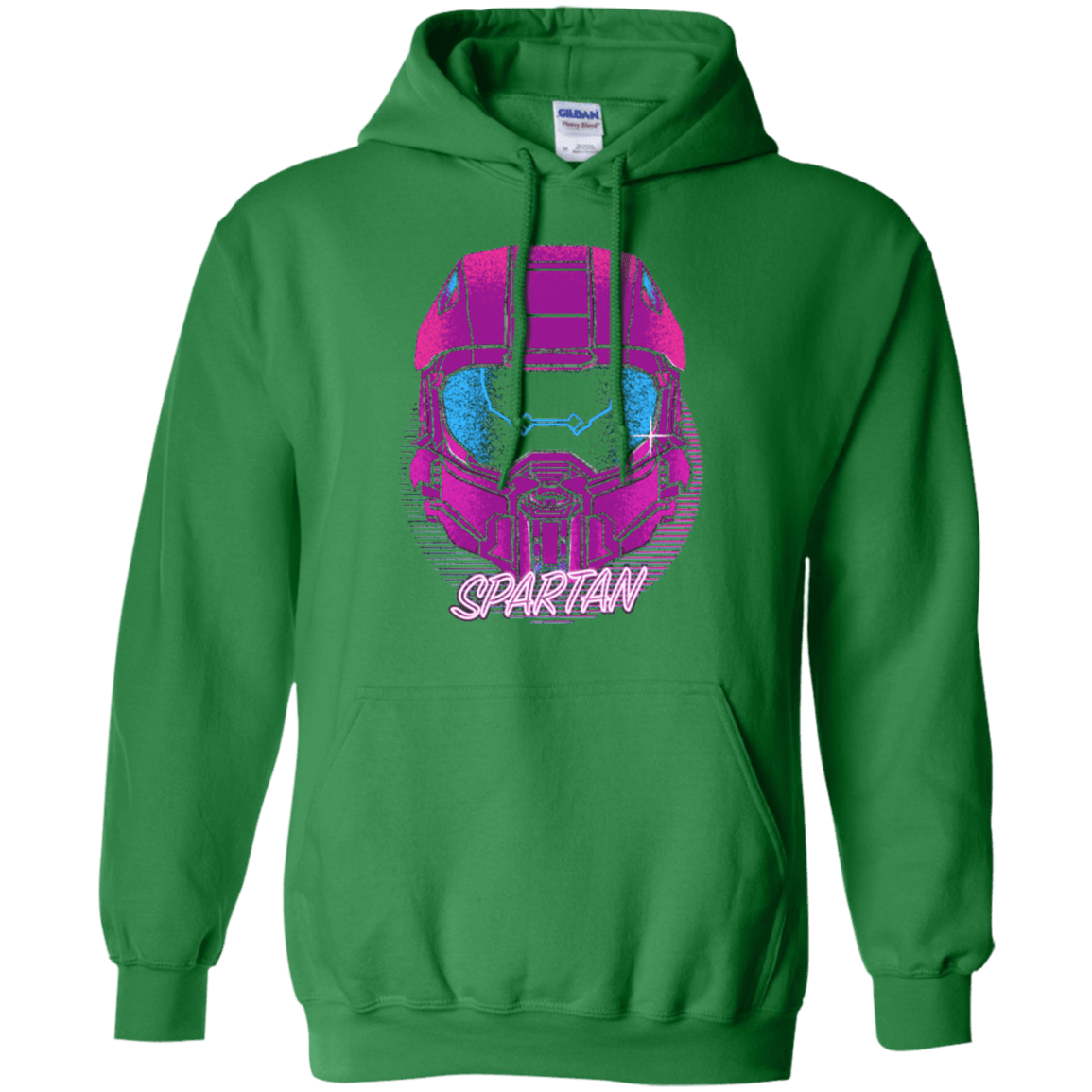 Sweatshirts Irish Green / Small Spartan Helmet 80's Pullover Hoodie